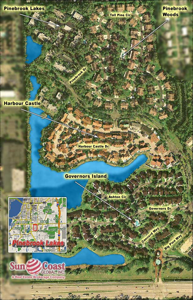 Pinebrook Lakes Overhead Map